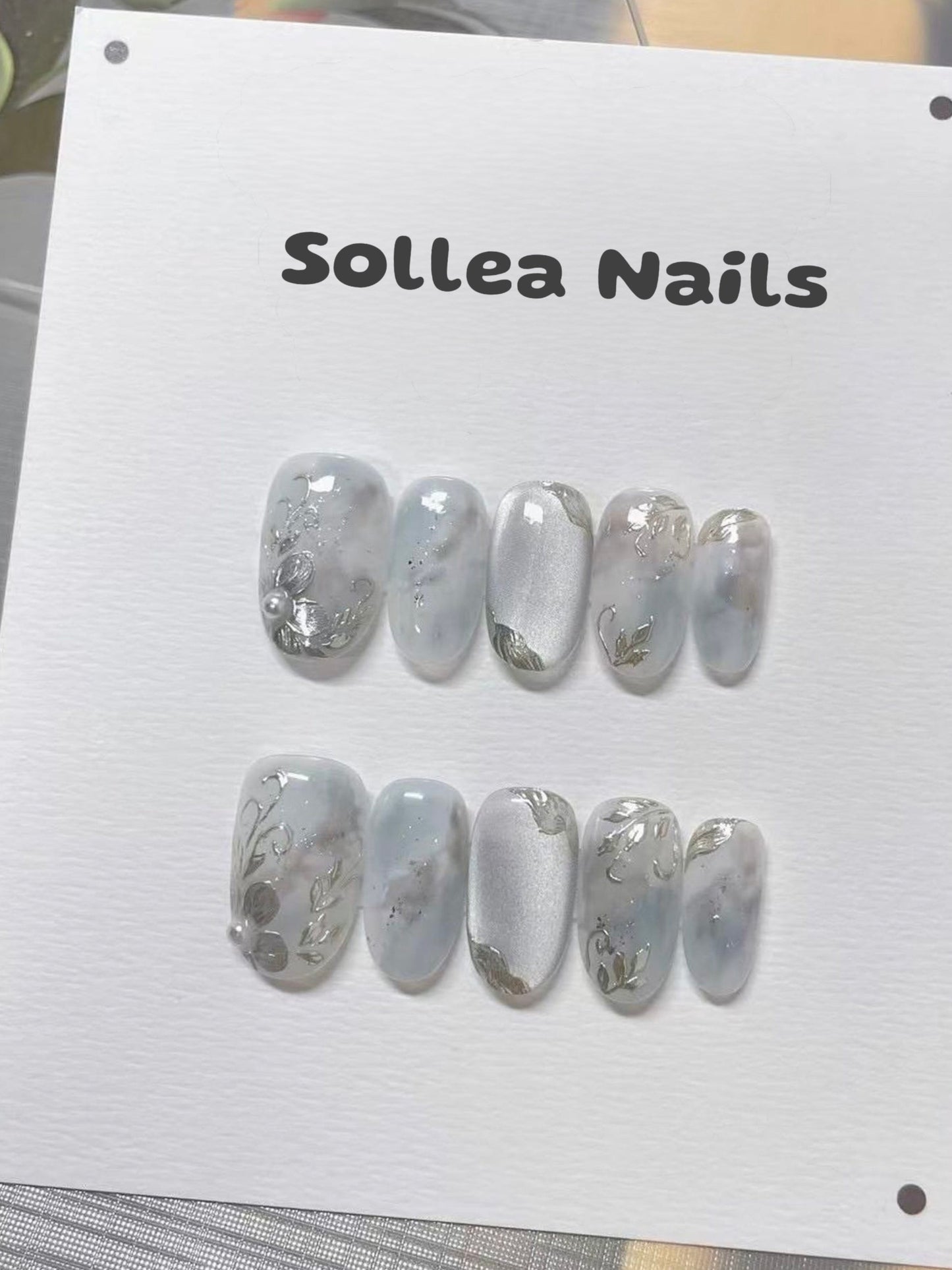Silver Frost Nails
