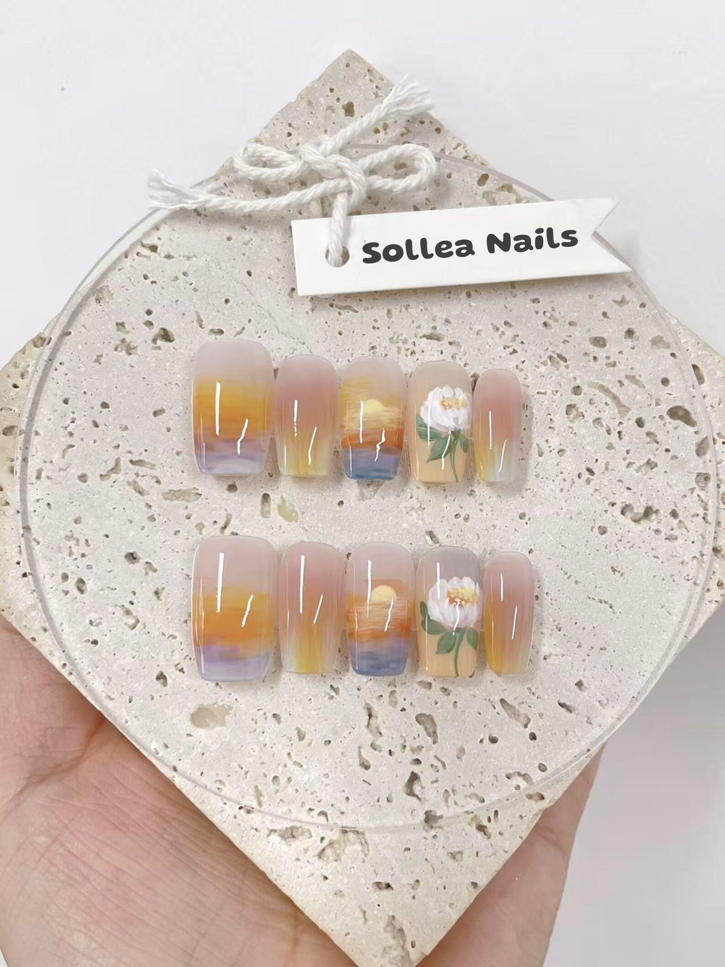 Carmine Sunset Nails