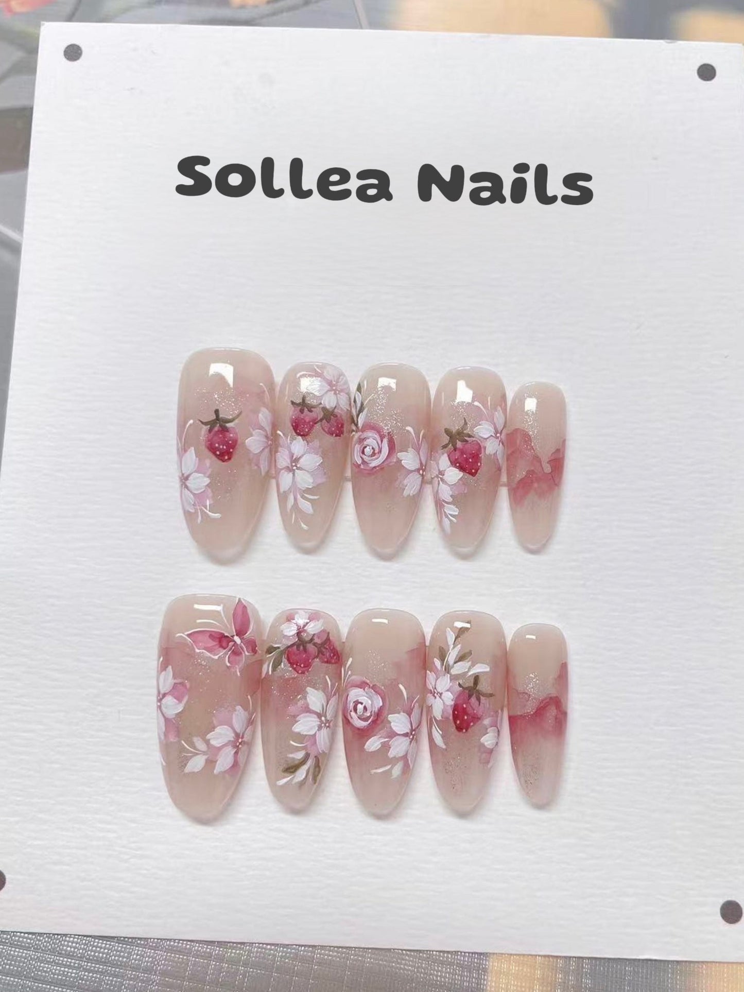 Strawberry Rose Garden Nails
