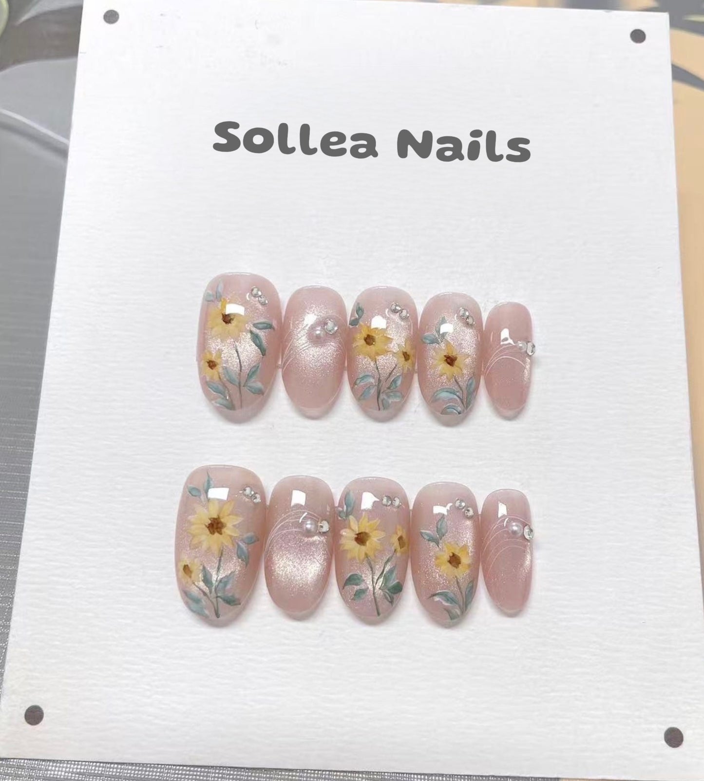 Blooming Sunflower Nails