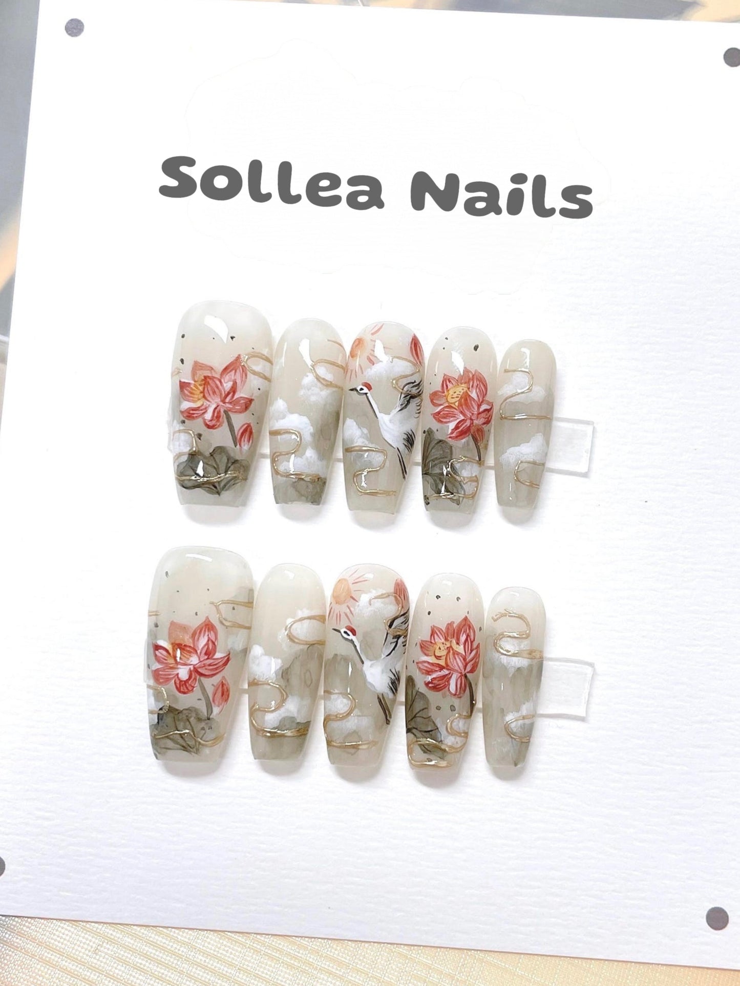 Crane Lotus Nails