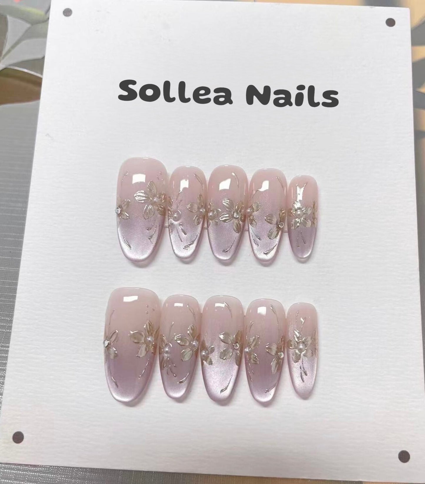 Champagne Garden Nails
