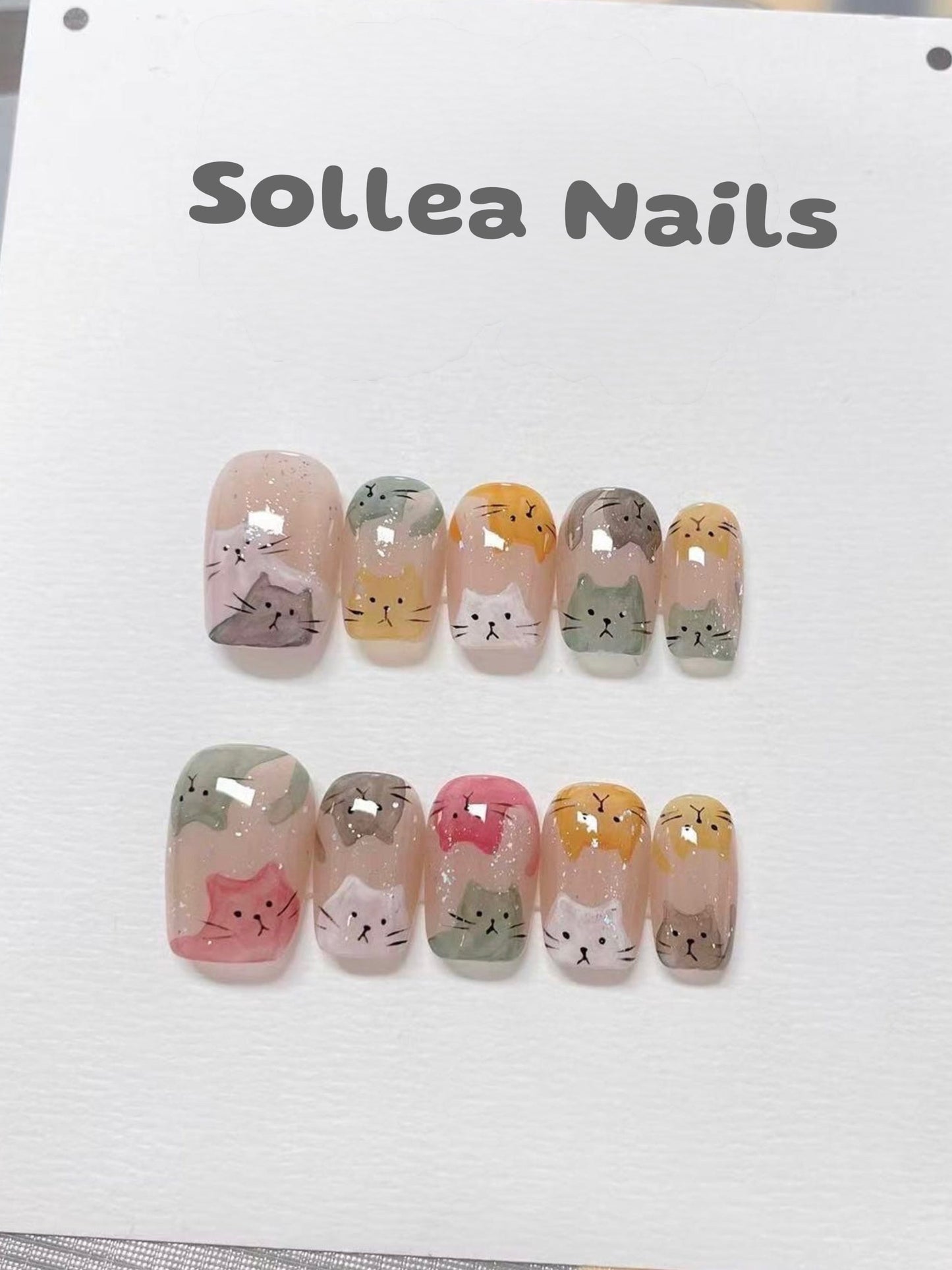 Berry Kitty Nails