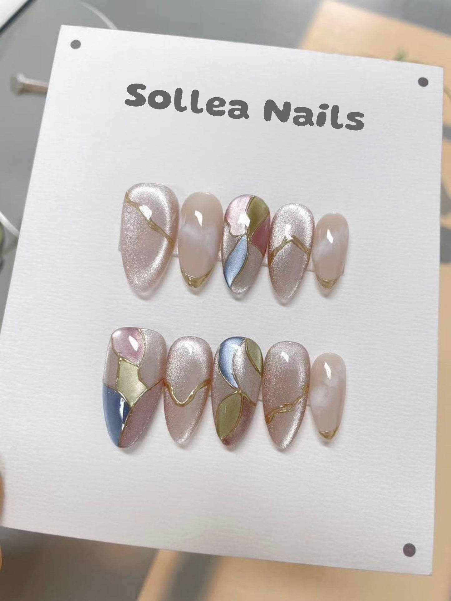 Marble Bloom Pink Nails