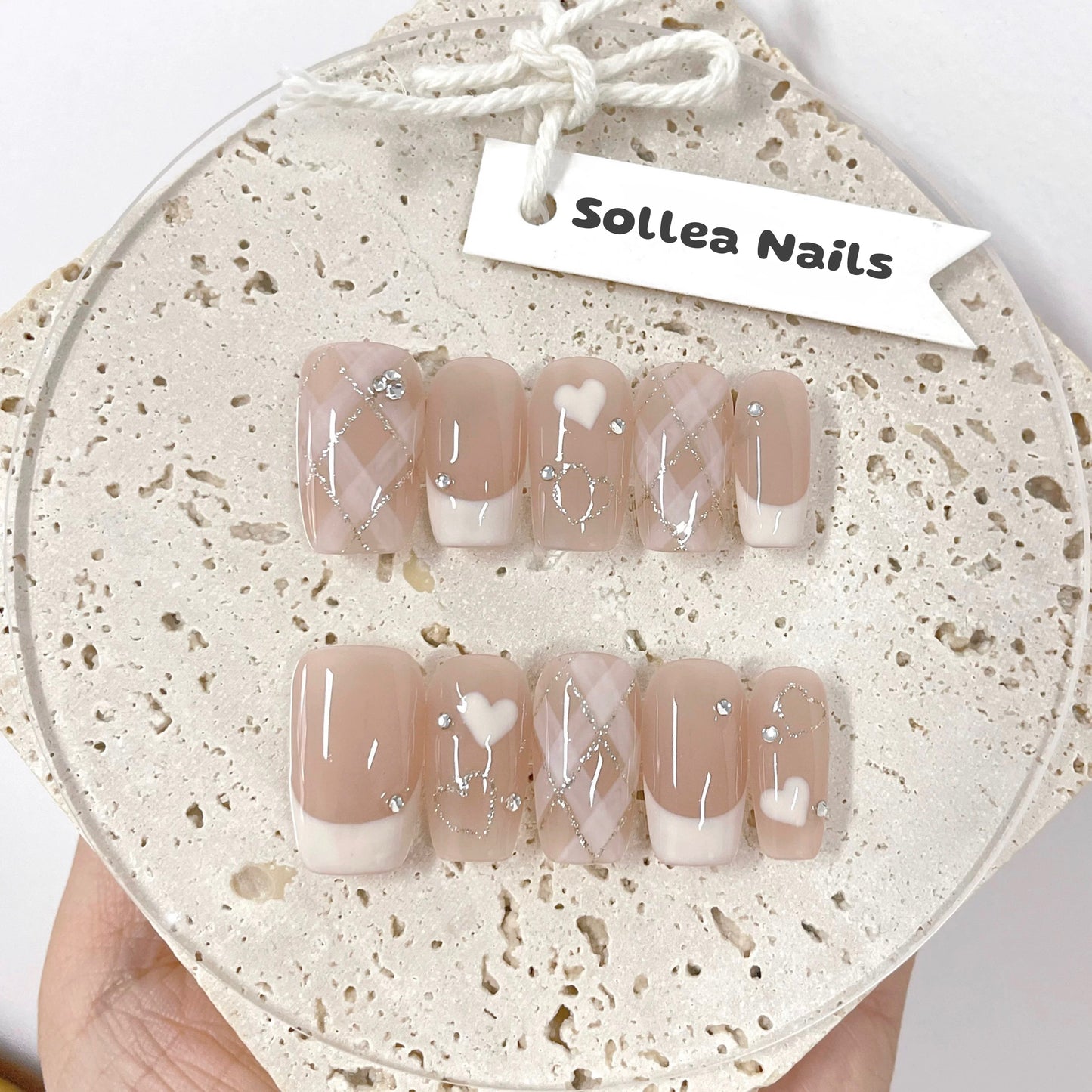 Heart French Nails