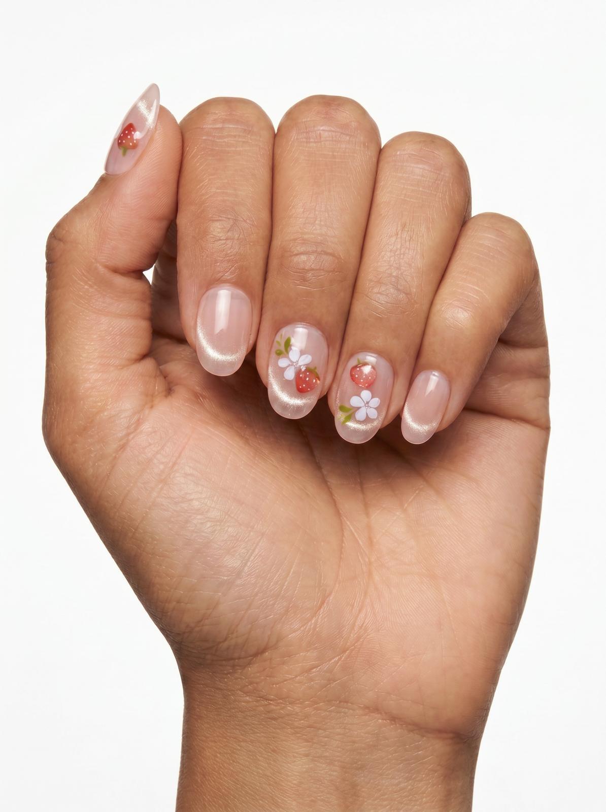 Strawberry Bloom Nails