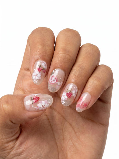 Strawberry Rose Garden Nails