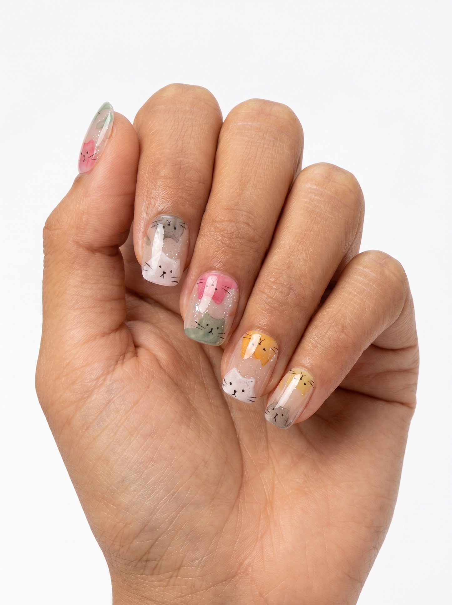 Berry Kitty Nails