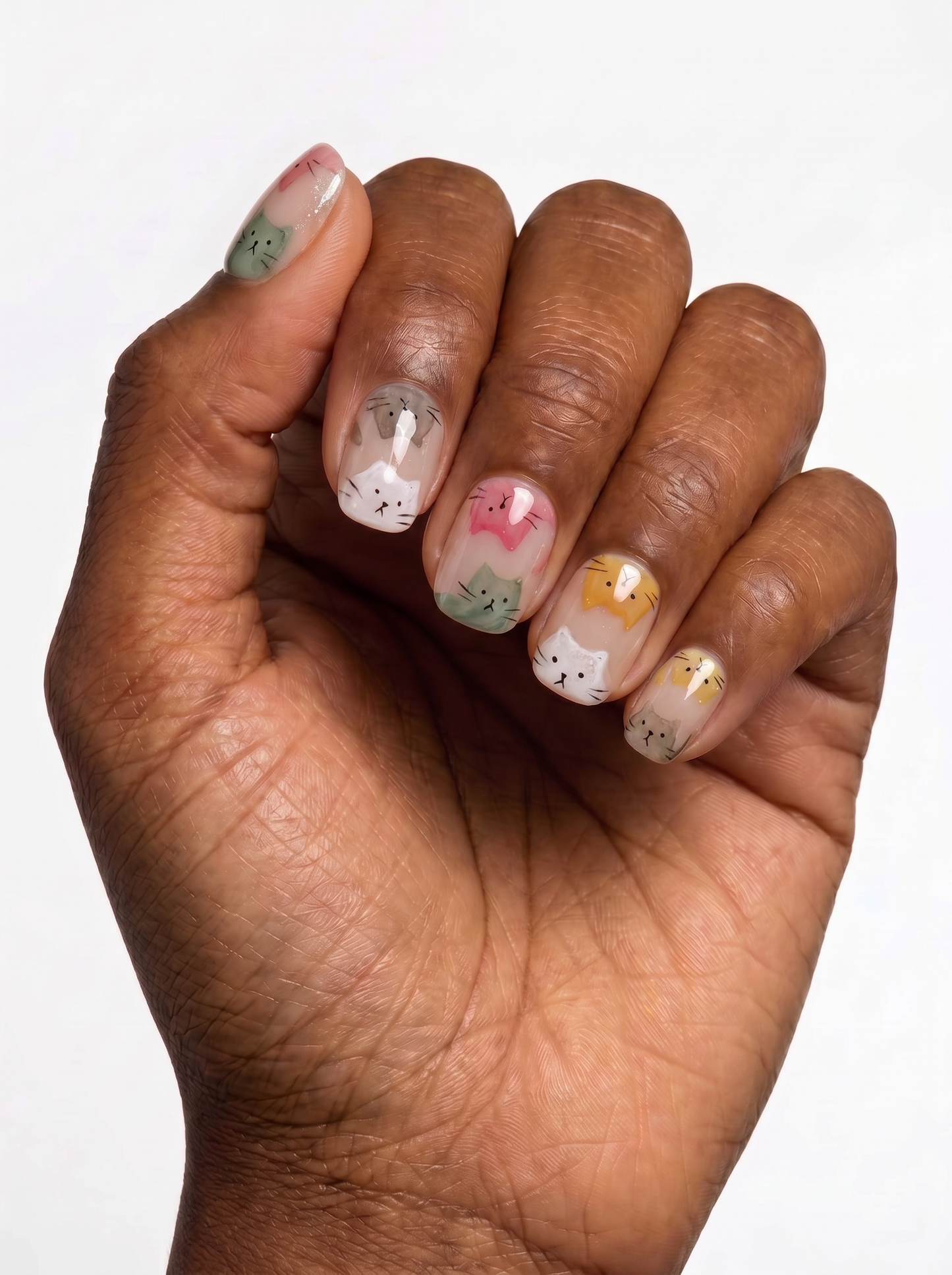 Berry Kitty Nails