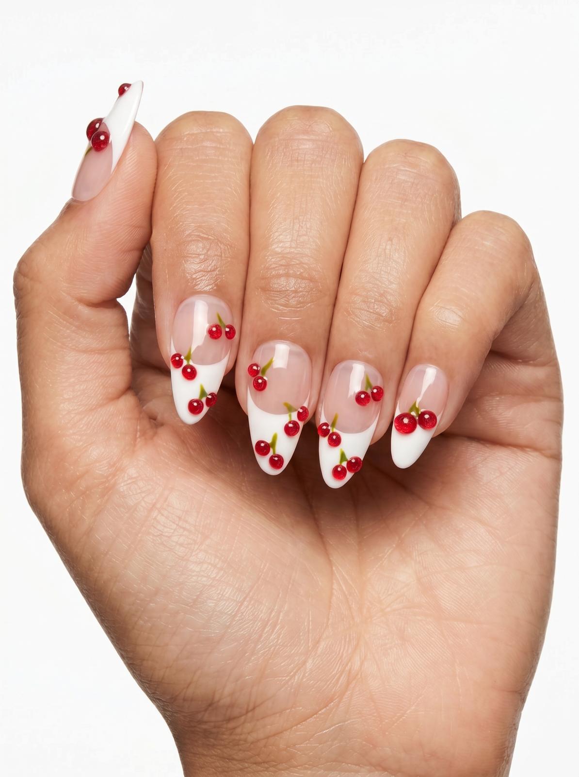 Bubble Cherry Nails