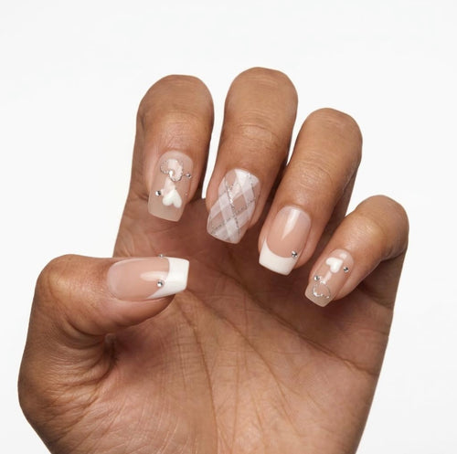Heart French Nails