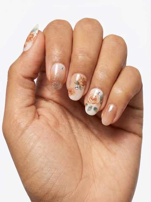 Candlelit Roses Nails