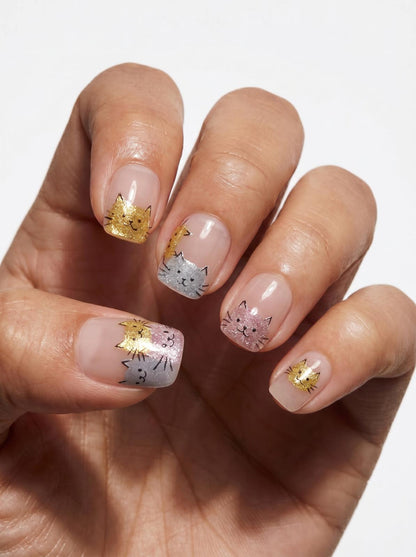 Chrome Kitty Nails