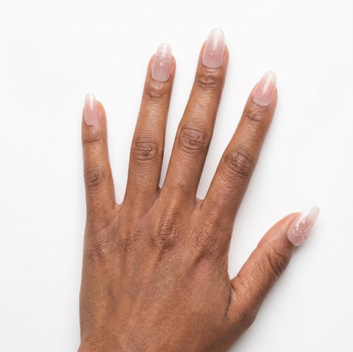 Nude Bow Ombre Nails