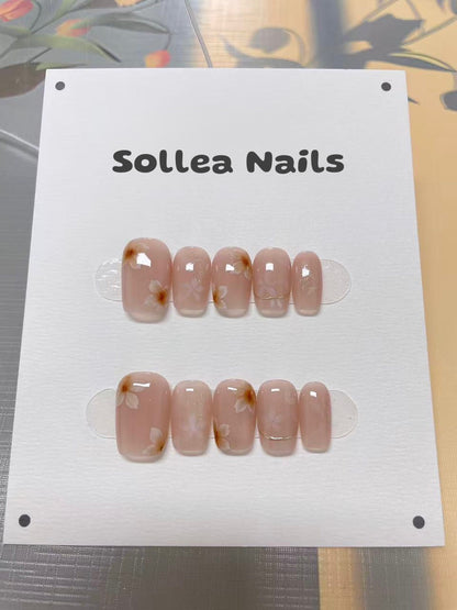 Soft Pink Floral Nails