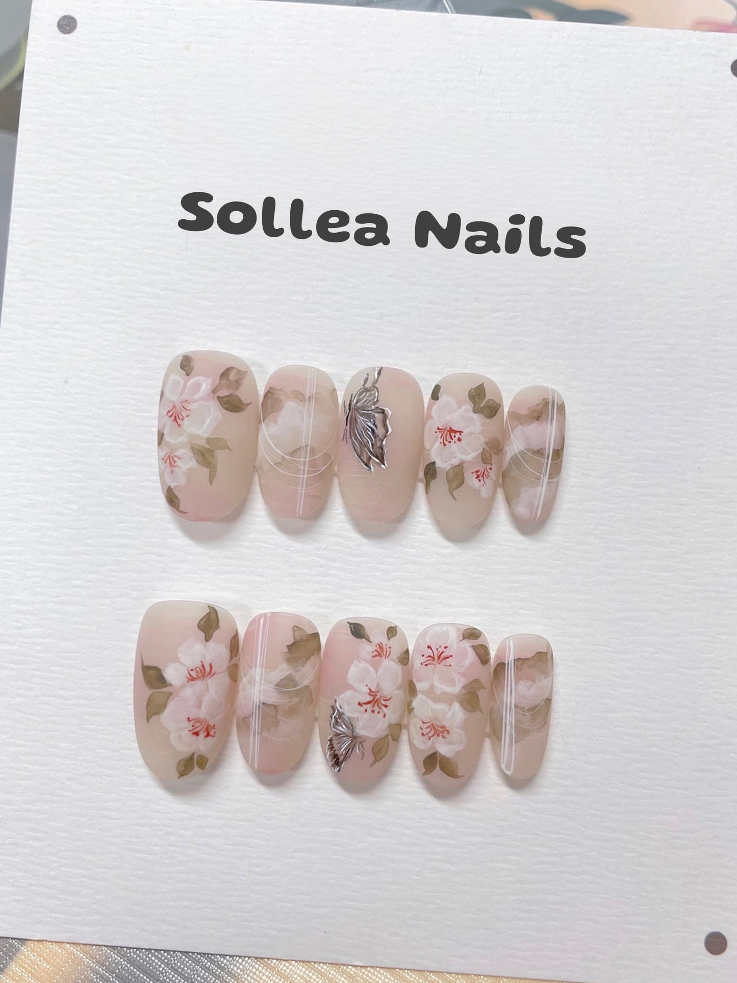 Nude Blossom Nails