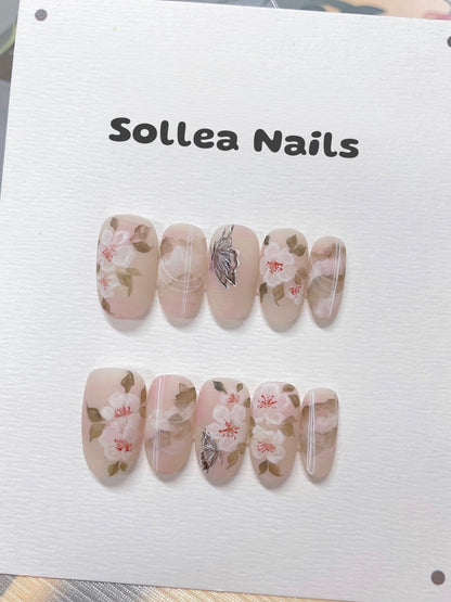 Nude Blossom Nails