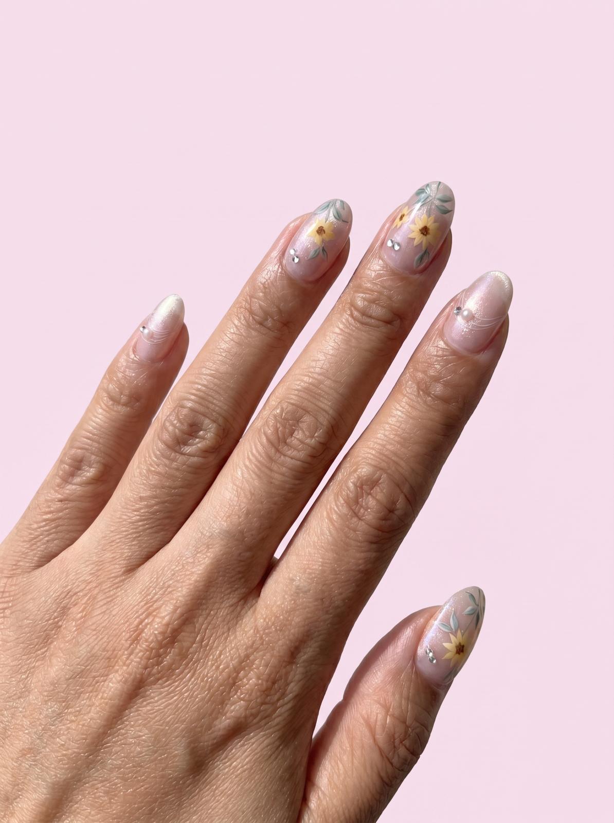 Blooming Sunflower Nails
