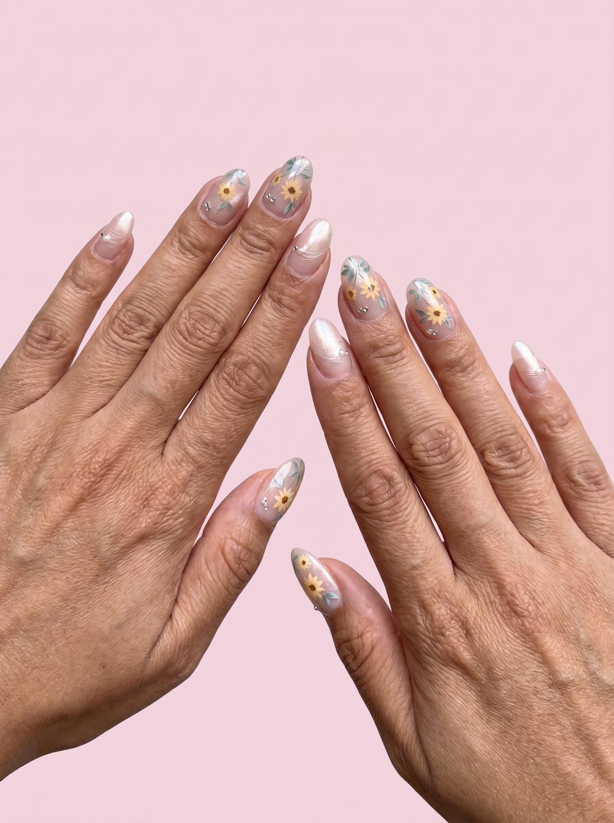 Blooming Sunflower Nails