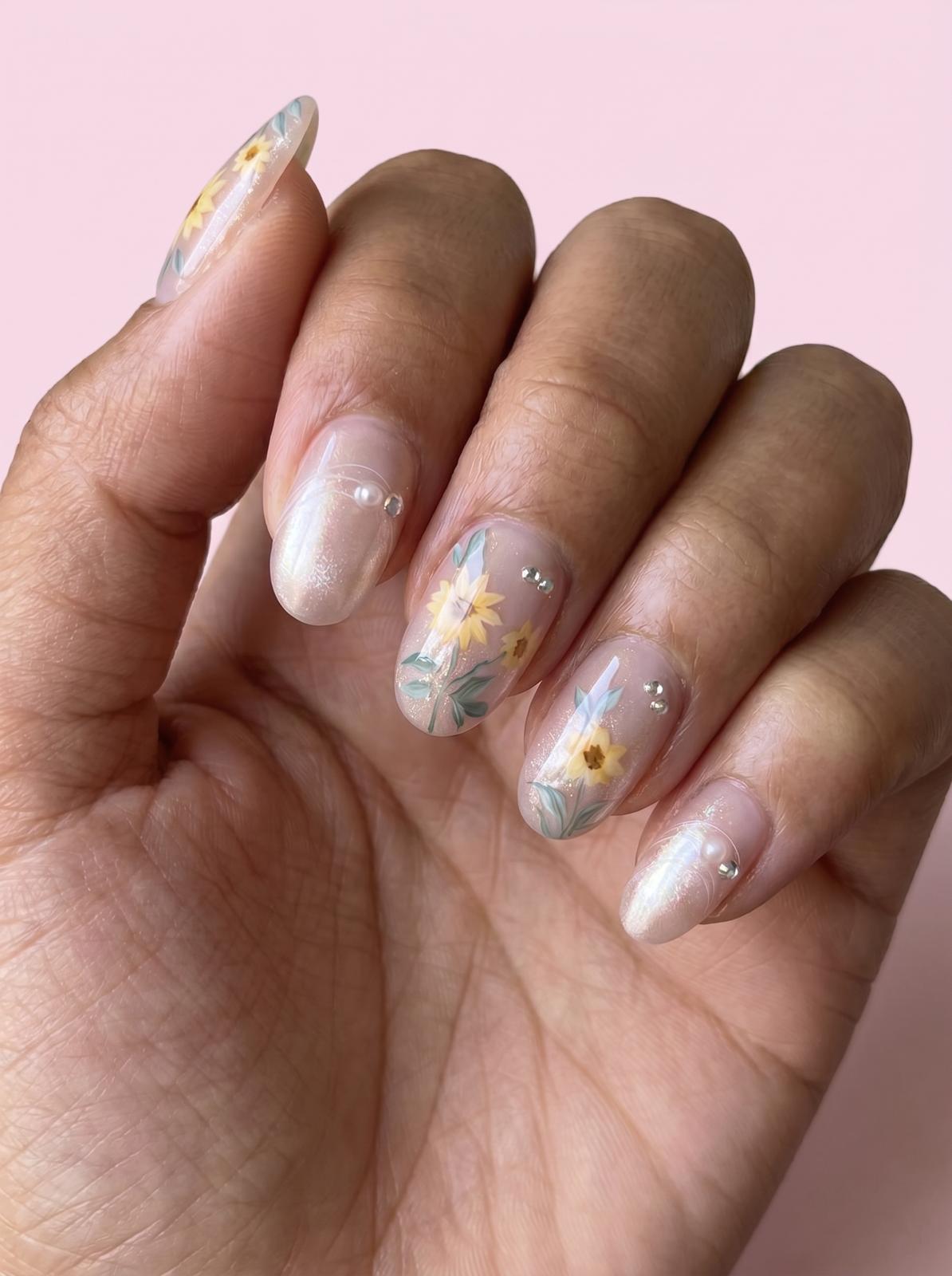 Blooming Sunflower Nails