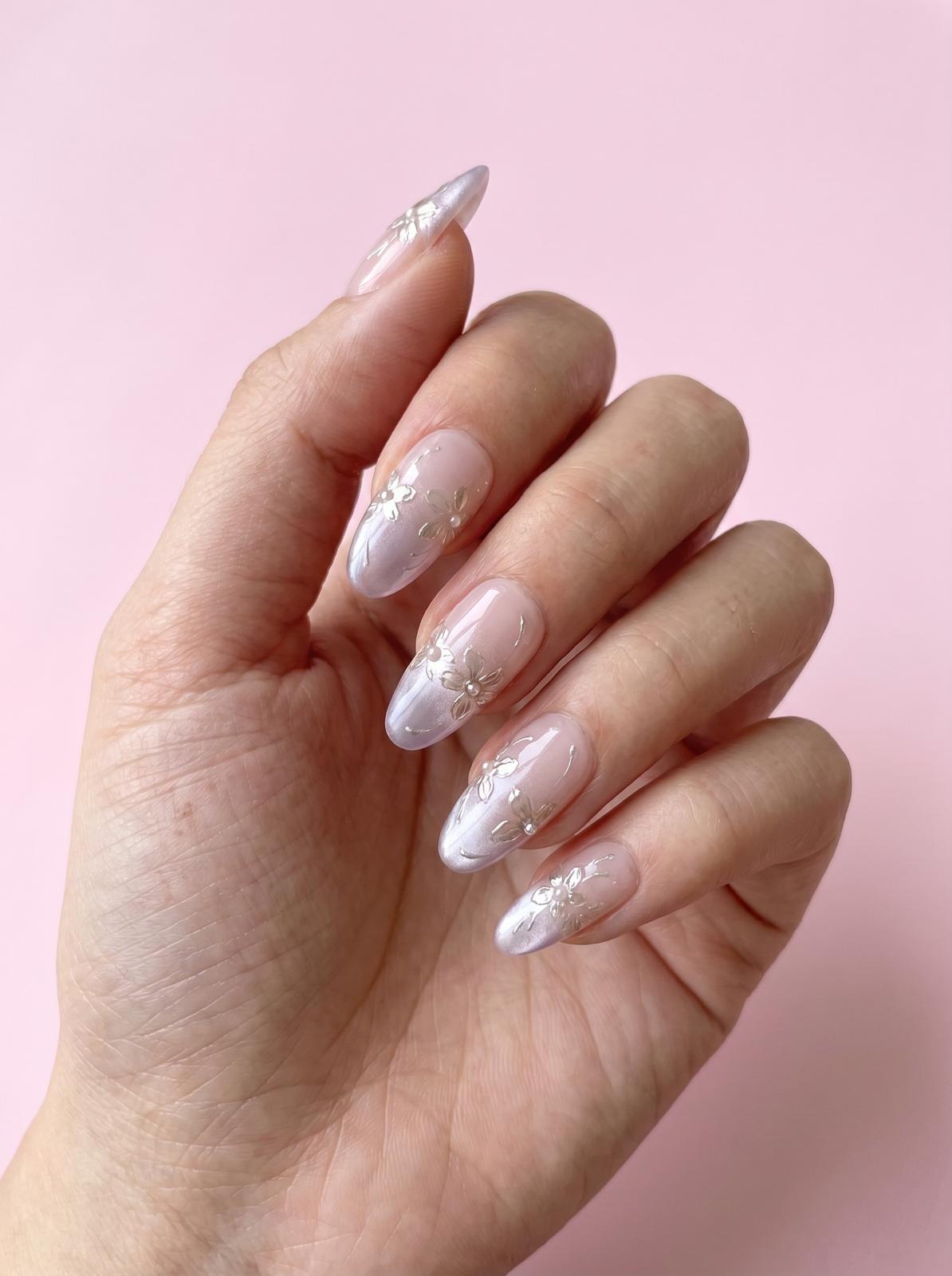 Champagne Garden Nails