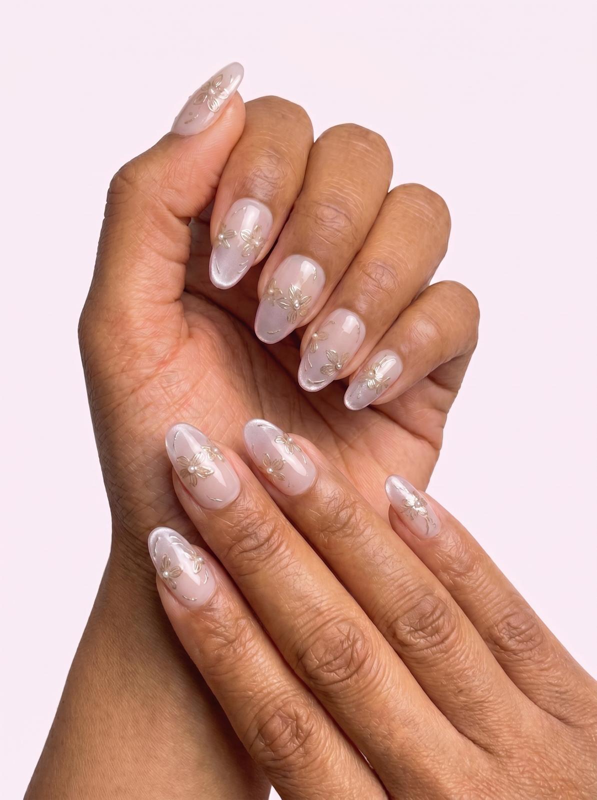 Champagne Garden Nails