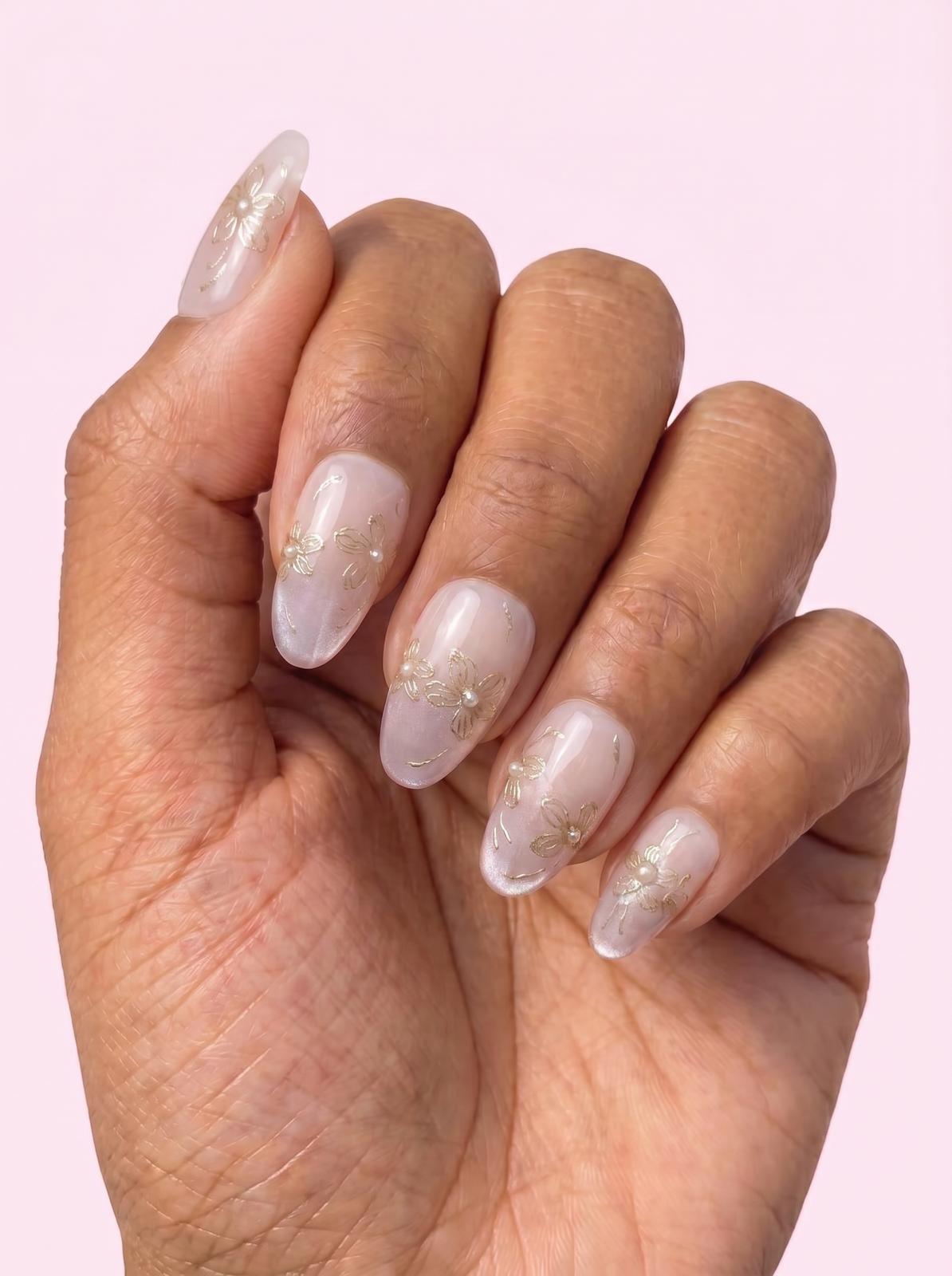 Champagne Garden Nails