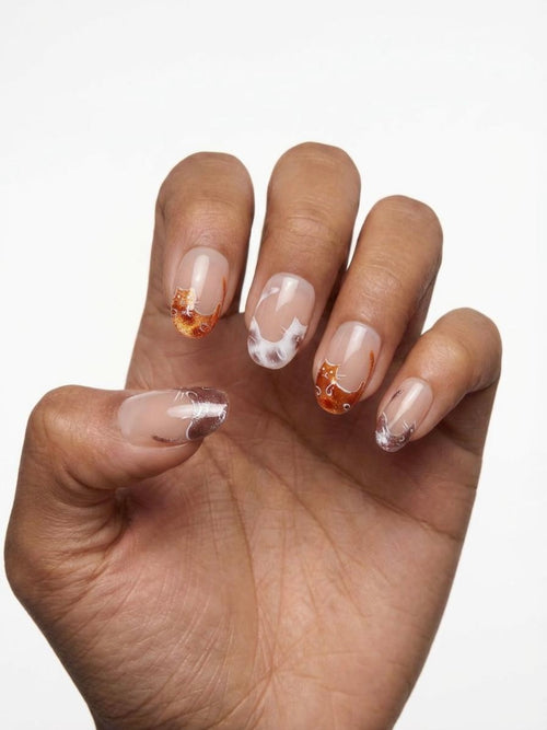 Cat Swirl Nails