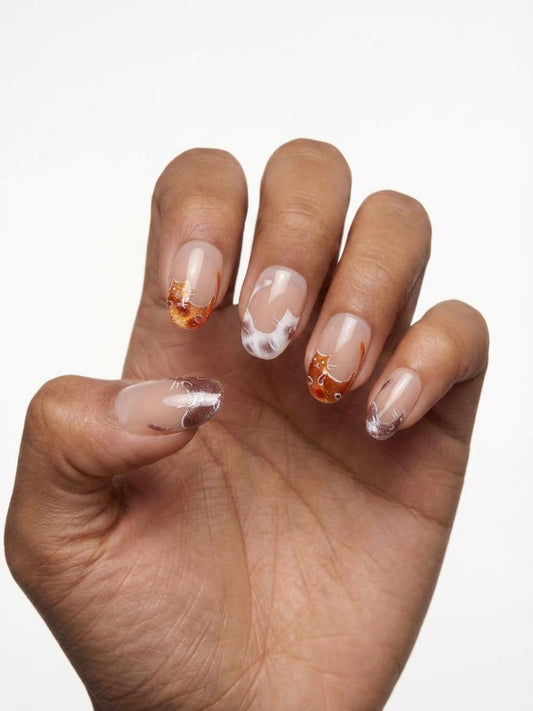 Cat Swirl Nails