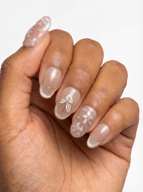 Nude Gold Nails