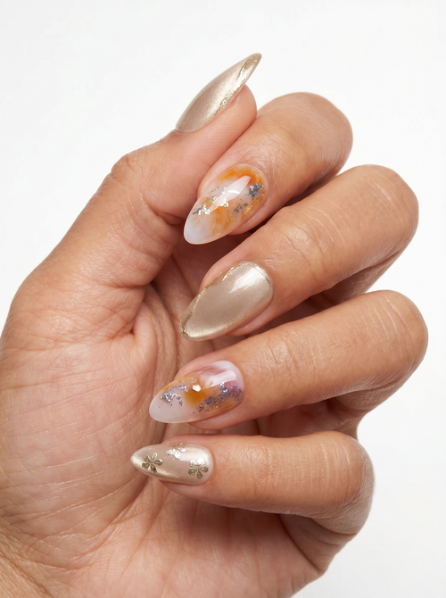 Marble Bloom Nails