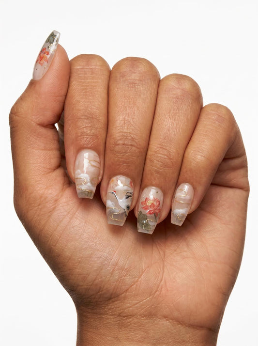 Crane Lotus Nails