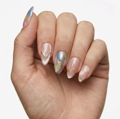 Marble Bloom Pink Nails