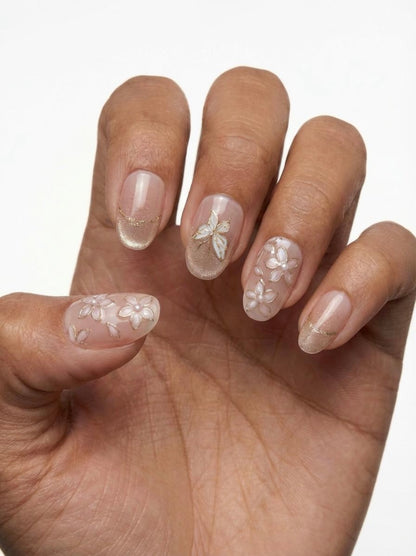 Nude Gold Nails