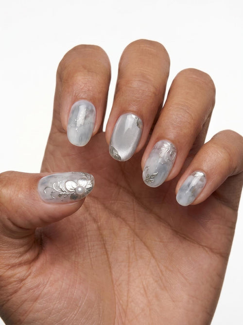 Silver Frost Nails