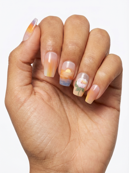 Carmine Sunset Nails