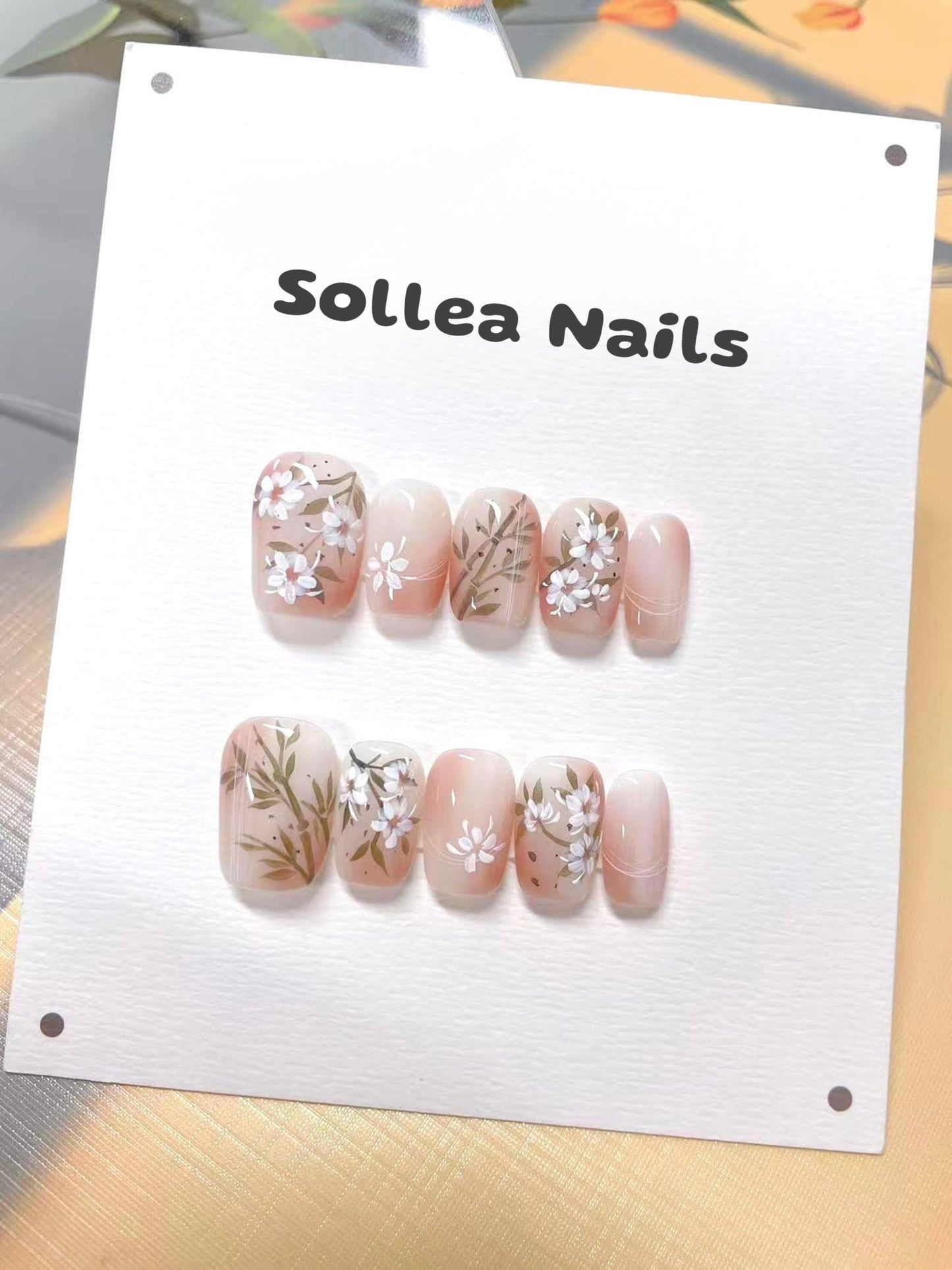 Soft Pink Floral Nails