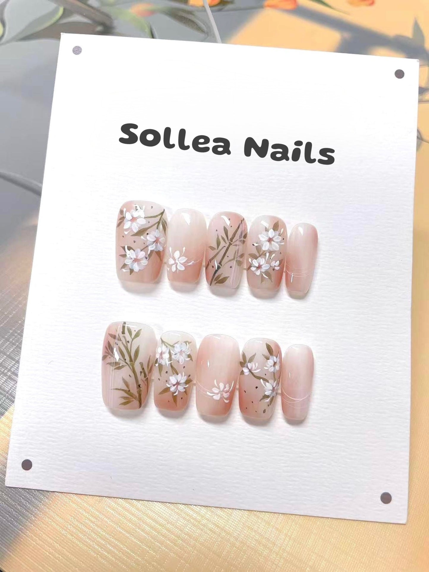 Soft Pink Floral Nails