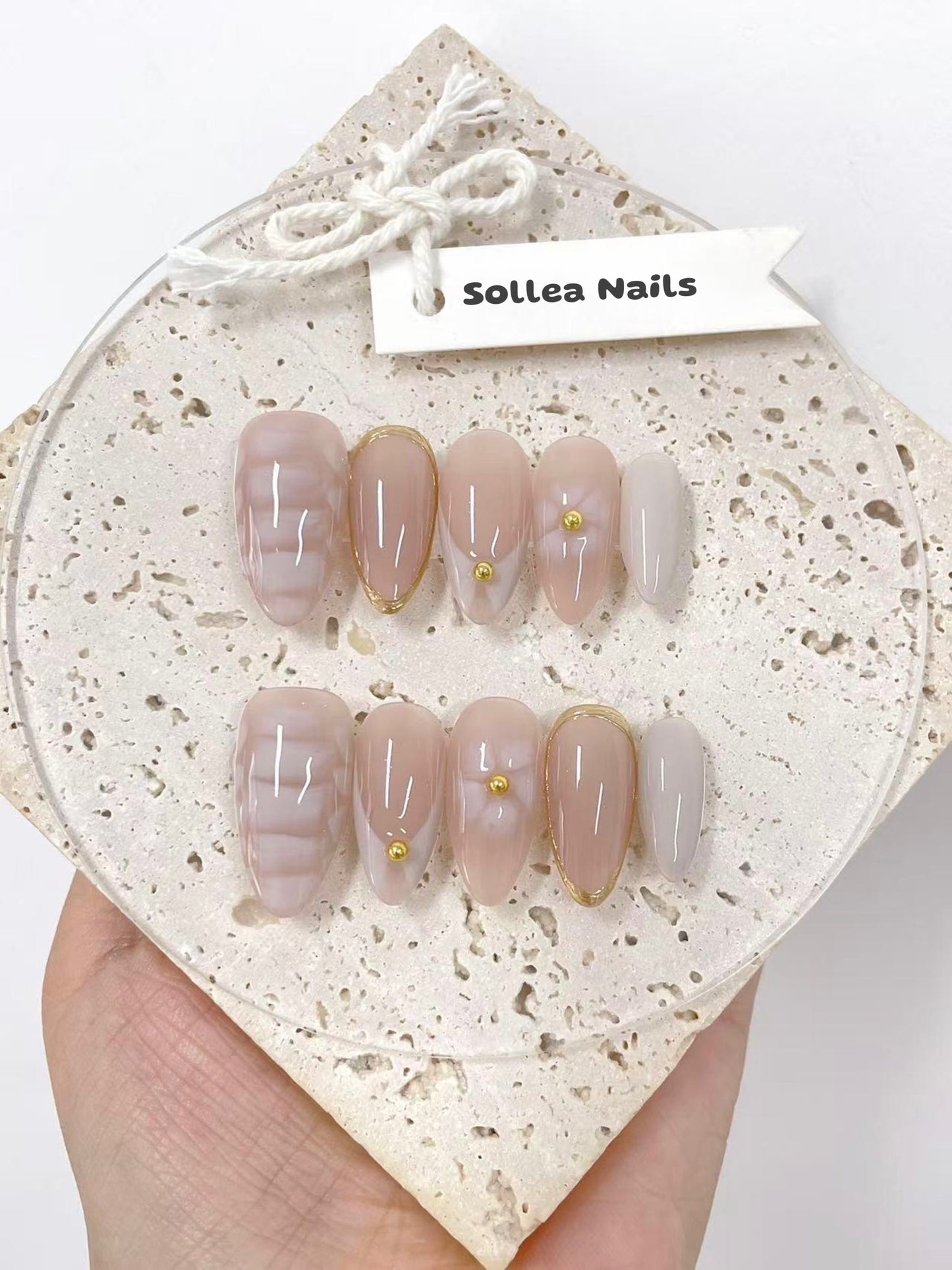 Nude Marble Nails