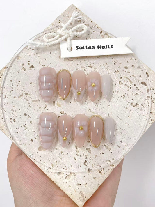 Nude Marble Nails