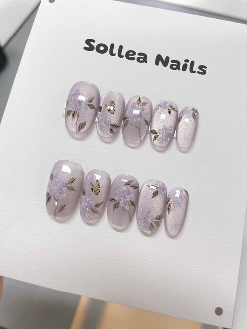 Lavender Butterfly Nails