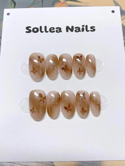 Mocha Bloom Nails