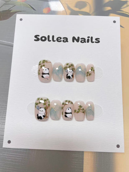 Panda Forest Nails