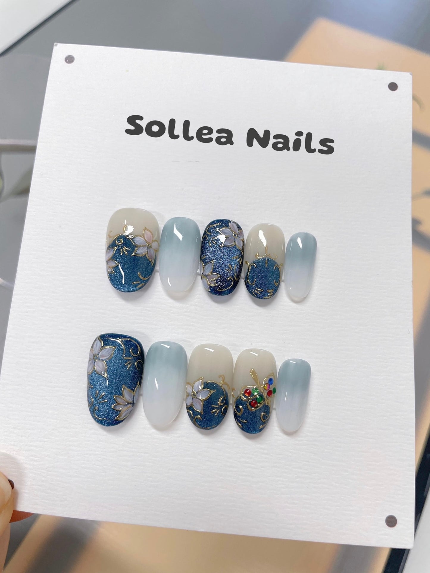 Midnight Bloom Nails