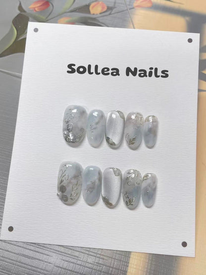 Silver Frost Nails