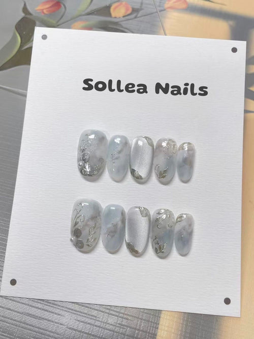 Silver Frost Nails