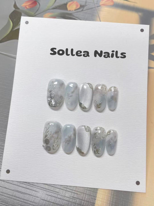 Silver Frost Nails