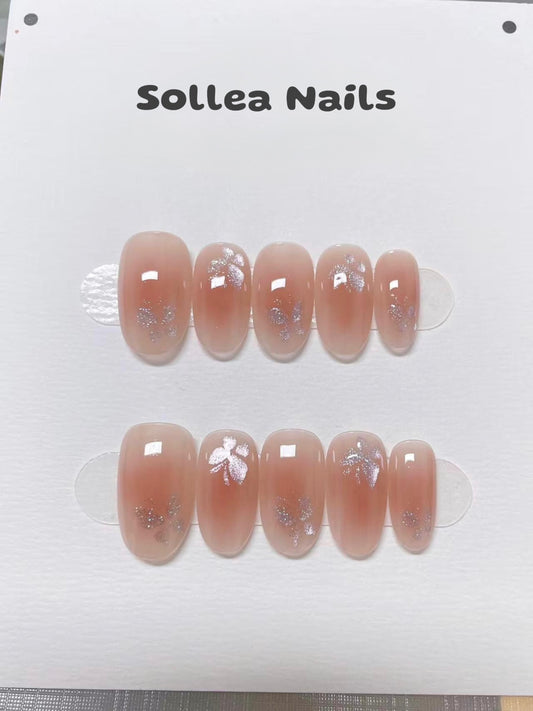 Butterfly Nude Nails