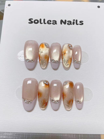 Lavender Champagne Bloom Nails