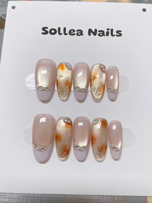 Lavender Champagne Bloom Nails